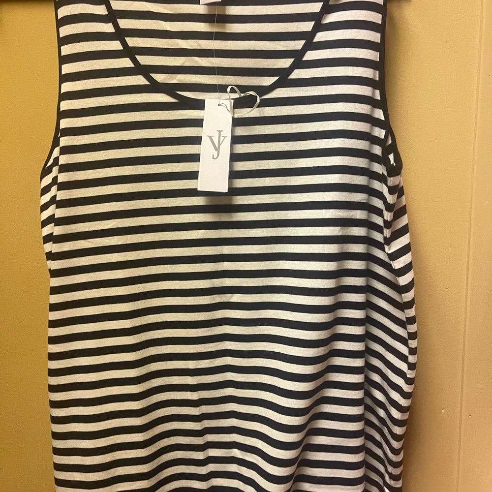 Joan Vass Striped Black and White Women's Top